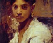 约翰辛格萨金特 - Head of a Capri Girl